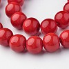Opaque Solid Color Glass Beads Strands GLAA-D080-8mm-19-1