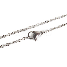 Classic Plain 304 Stainless Steel Mens Womens Cable Chain Necklace Making STAS-P045-01P-A
