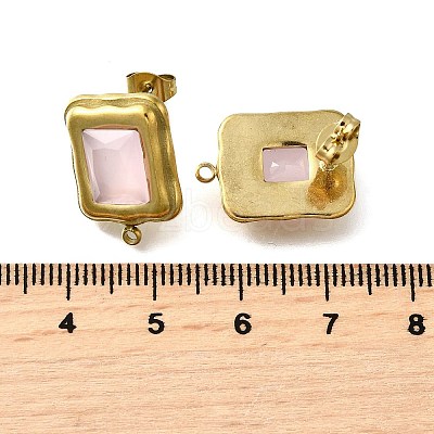 304 Stainless Steel Cubic Zirconia Stud Earring Findings STAS-B087-07C-G-1