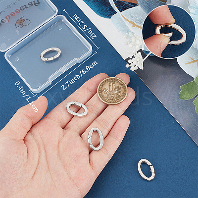 4Pcs Stainless Steel Spring Gate Rings STAS-BBC0005-74-1