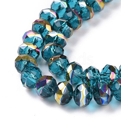 Transparent Electroplate Glass Beads Strands GLAA-F122-04F-1