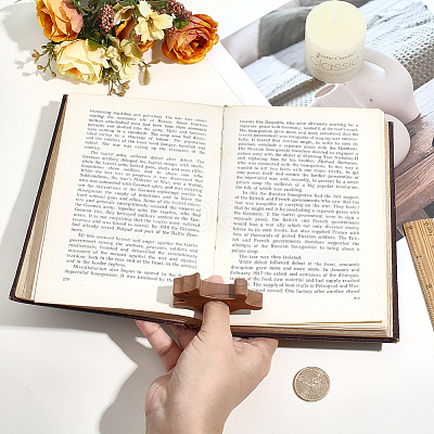Wooden Thumb Page Holder AJEW-WH0077-119B-1