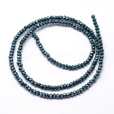 Faceted Rondelle Full Rainbow Plated Electroplate Glass Beads Strands EGLA-M004-2mm-A05-1