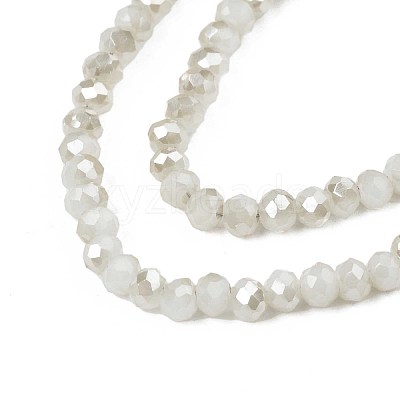 Electroplate Opaque Solid Color Glass Beads Strands EGLA-Q112-B02-1