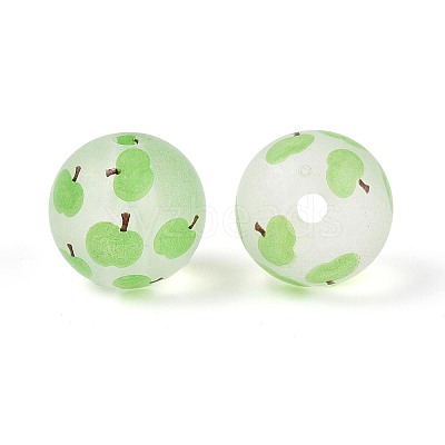 Transparent Frosted Acrylic Beads FACR-T008-03A-1