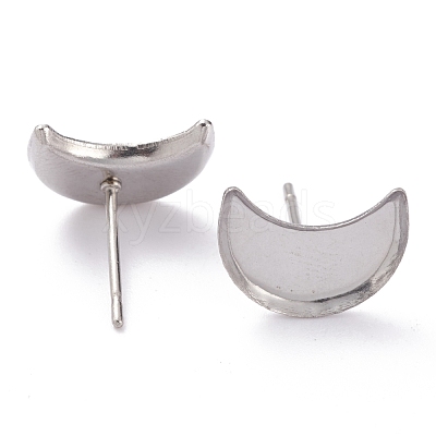 Non-Tarnish 304 Stainless Steel Stud Earring Settings X-STAS-J032-11-1