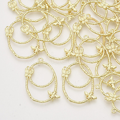 Alloy Open Back Bezel Pendants PALLOY-S121-194-1