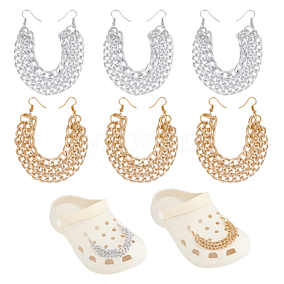 Aluminium 3-Strand Curb Link Chain Shoe Decoration Chain FIND-AB00009-1