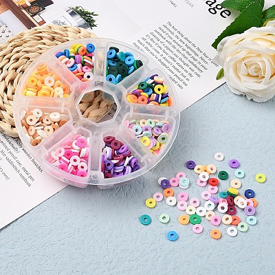 1200Pcs 8 Colors Handmade Polymer Clay Beads CLAY-YW0001-15C-1