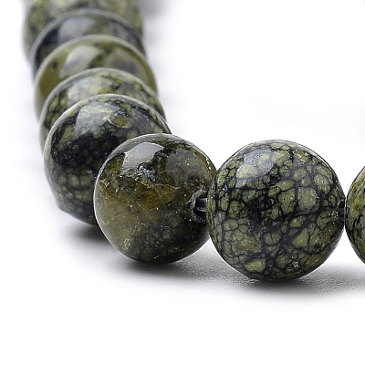 Natural Serpentine/Green Lace Stone Beads Strands G-S259-15-10mm-1