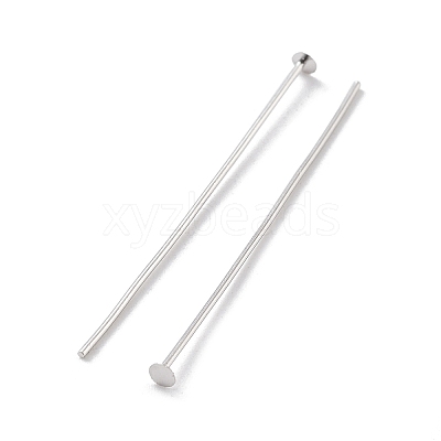 Anti-Tarnish Rhodium Plated 925 Sterling Silver Flat Head Pins STER-M117-03C-P-1