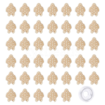 40Pcs Tortoise Handmade Porcelain Beads DIY-SC0015-62B-1