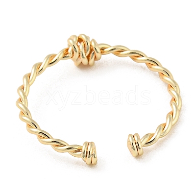 Brass Twist Knot Open Cuff Rings RJEW-K254-03G-1