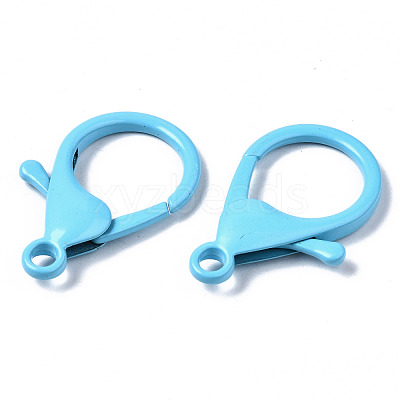 Spray Painted Eco-Friendly Alloy Lobster Claw Clasps PALLOY-T080-06A-NR-1