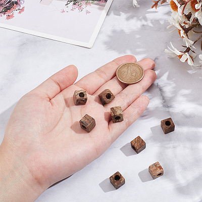12Pcs Natural Picture Jasper European Beads G-NB0005-88D-1