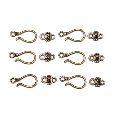 Alloy Hook and Eye Clasps X-PALLOY-2781-AB-FF-1