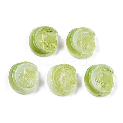 Transparent Spray Painted Glass Beads GLAA-N035-036-C03-1