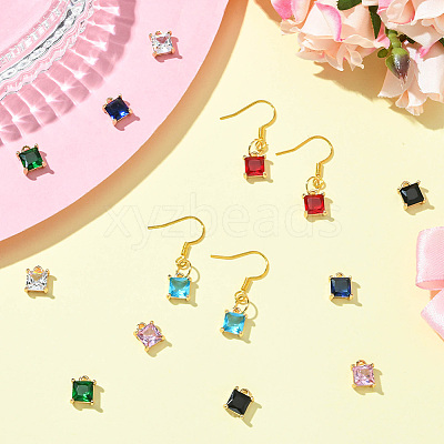 14Pcs 7 Colors Brass Micro Pave Cubic Zirconia Pendants KK-SC0006-65-1