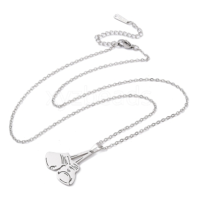 304 Stainless Steel Pendant Necklaces NJEW-Z073-04P-1