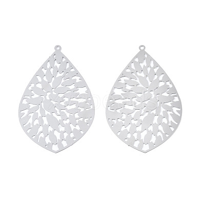 Non-Tarnish 201 Stainless Steel Filigree Big Pendants STAS-S118-050-1