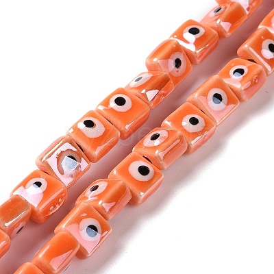 Handmade Porcelain Ceramic Beads Strands LAMP-B021-06K-1