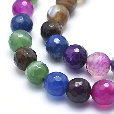 Natural Striped Agate/Banded Agate Beads G-J371-06-8mm-1