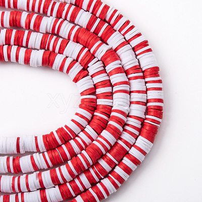 Handmade Polymer Clay Beads Strands CLAY-R089-6mm-T02B-01-1