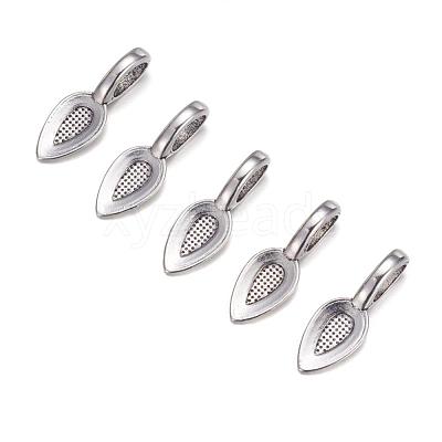 Tibetan Style Alloy Glue-on Flat Pad Bails X-AB3348Y-1