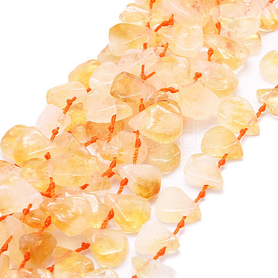 Heated Natural Citrine Beads Strands G-E569-R06-1