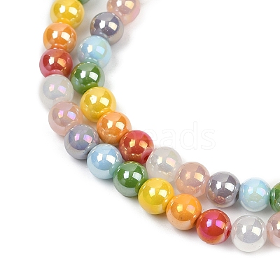 Electroplate Glass Beads Strands X-EGLA-D300-10-8mm-1