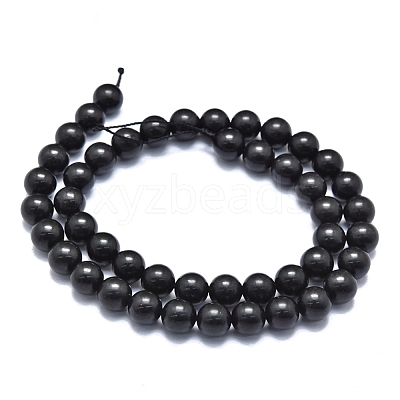 Natural Shungite Beads Strands G-M353-A04-6mm-1