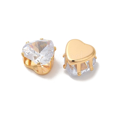 Brass Clear Cubic Zirconia Cabochons STAS-M294-30C-1