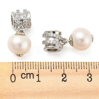 Rack Plating Brass Micro Pave Clear Cubic Zirconia Pendants X-KK-M258-11P-1