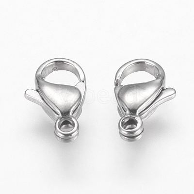 Tarnish Resistant 304 Stainless Steel Lobster Claw Clasps Hand Polished STAS-F125-11x7mm-P-1
