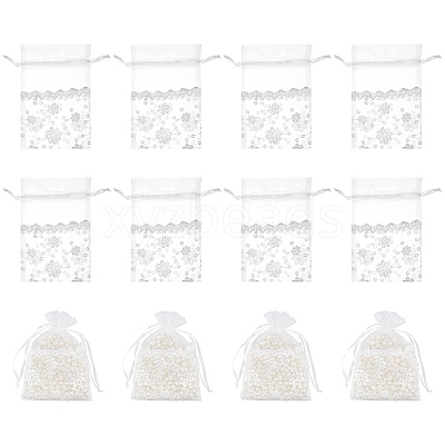 Lace Organza Drawstring Gift Bags OP-WH0009-05-1