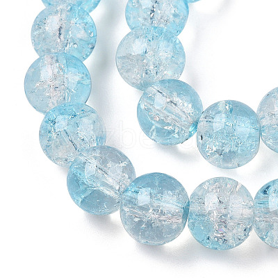 Transparent Crackle Baking Paint Glass Beads X1-DGLA-T003-01B-06-1