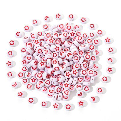 White Opaque Acrylic Beads MACR-YW0001-19D-1
