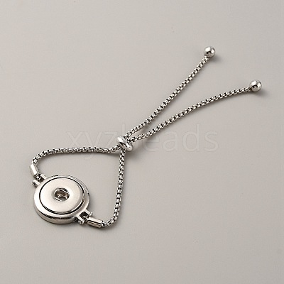 Alloy Interchangeable Snap Link Slider Bracelet Settings with Box Chains BJEW-WH0014-005F-1