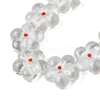 Handmade Silver Foil Lampwork Beads Strands FOIL-T004-03F-1