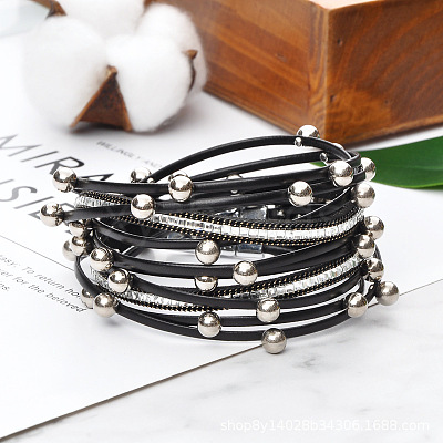 PU Leather Multi-layered Bracelets WG13214-01-1