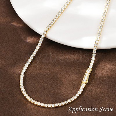 925 Sterling Silver Clear Cubic Zirconia Chains STER-C016-02B-G02-1