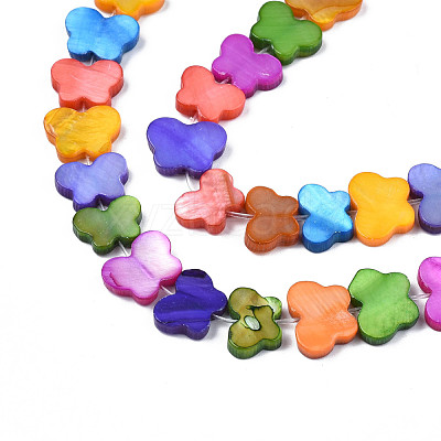 Dyed Natural Freshwater Shell Beads Strands SHEL-T009-B18-1