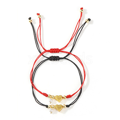 Brass Beads Braided Bead Bracelets XB9584-2-1