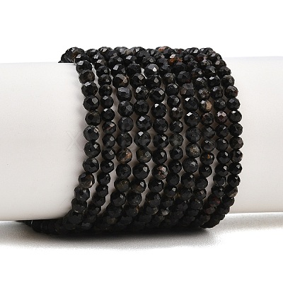 Natural Black Tourmaline Beads Strands G-D320-A04-3mm-02-1