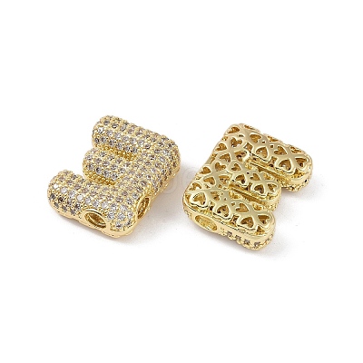 Brass Micro Pave Clear Cubic Zirconia Pendants KK-Z041-01G-E-1