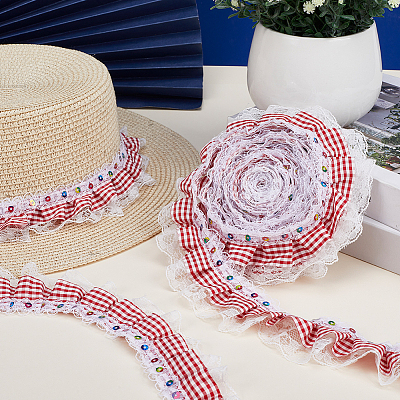 5Yards Polyester Lace Ribbon OCOR-GF0006-20D-1