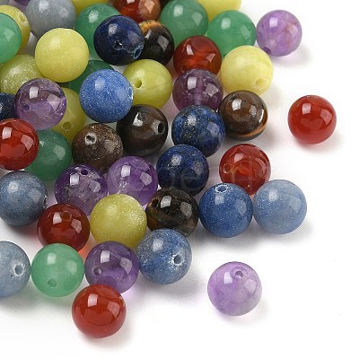 100Pcs 7 Styles Natural Mixed Gemstone Beads G-FS0005-51-1