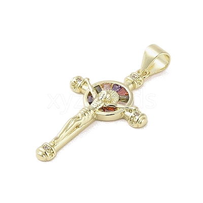 Real 18K Gold Plated Brass Micro Pave Cubic Zirconia Pendants KK-A209-08G-01-1