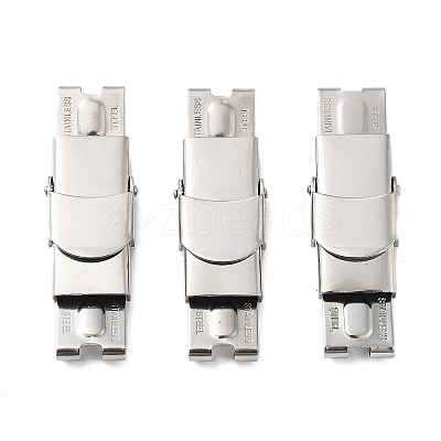 Non-Tarnish 201 Stainless Steel Watch Band Clasps STAS-C006-1-1