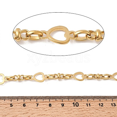 304 Stainless Steel Heart Link Chains CHS-K024-04G-1